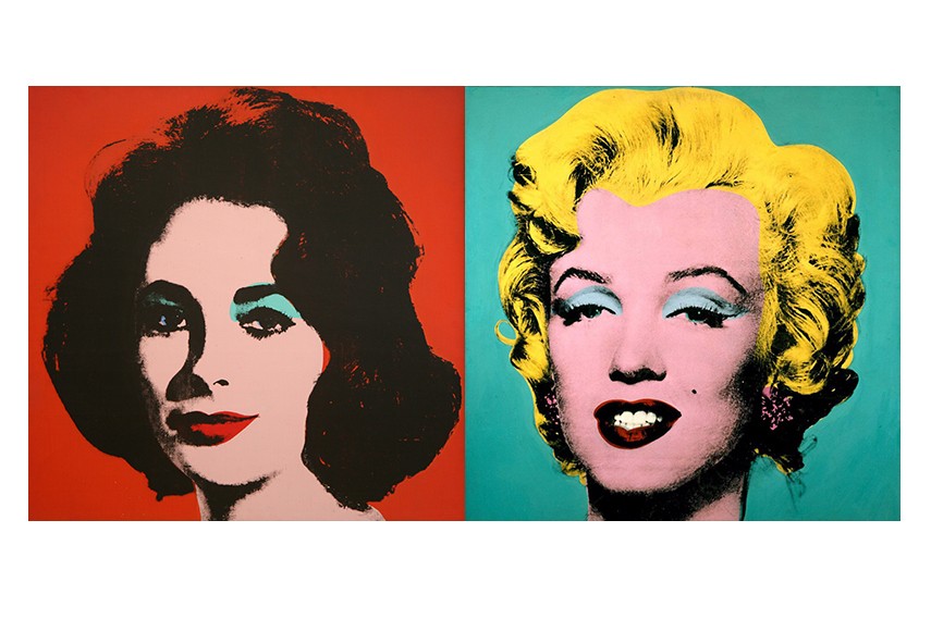 Andy Warhol, Serigrafia di Liz Taylor (sx) e di Marilyn Monroe (dx), 1962
